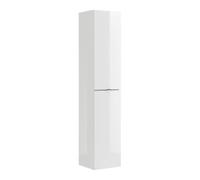Colonne Salle de Bain NALYA 170 cm - Blanc Brillant et chêne Clair - Meuble Suspendu