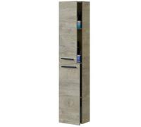 Meuble de salle de bain Pegane Colonne salle de bain Suspendue avec 2 Portes coloris Alaska chene a nouds - Hauteur 150 x Longueur 30 x Profondeur 25 cm --
