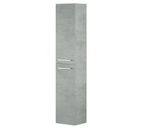 Colonne Salle de bain suspendue avec 2 portes decor beton - 150 x 30 x 25 cm --