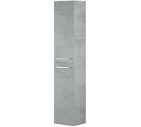 Colonne Salle de bain suspendue avec 2 portes décor béton - 150 x 30 x 25 cm
