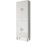 Colonne salle de bain Suspendue avec 4 Portes coloris blanc brillant - 182 x 60 x 29 cm