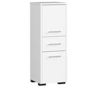 Colonne salle de bains AKORD FIN Blanche 30 cm 2 portes 1 tiroir façade Blanche 3 étagères 30x30x85 cm