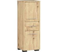 Colonne salle de bains AKORD FIN Chêne Artisan 30 cm 2 portes 1 tiroir façade Chêne Artisan 3 étagères 30x30x85 cm Chêne Artisan