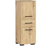 Colonne salle de bains AKORD FIN Chêne Artisan 30 cm 2 portes 1 tiroir façade Chêne Artisan 3 étagères 30x30x85 cm