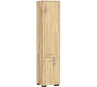 Colonne salle de bains AKORD FIN Chêne Artisan 30 cm 2 portes façade Chêne Artisan 5 étagères 30x30x140 cm