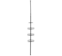 Tendance - Colonne telescopique metal peint 4 etageres - noir mat