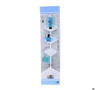 COLONNE TELESCOPIQUE TUBE METAL + 3 ETAGERES PS - BLANC - Tendance