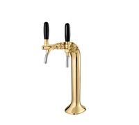 Colonne Tireuse à bière, Tour à bière - Couleur Or, 2 brins, élégant, "top qualité !" (Prix du coffret)