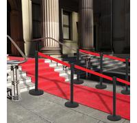 Colonnes avec Bandes 4 pcs Barrière d'Aéroport Inox Argenté Cinéma vidaXL