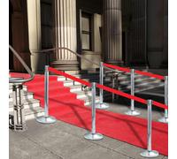 Colonnes avec Bandes 4 pcs Barrière d'Aéroport Inox Argenté Cinéma vidaXL