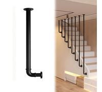 colonnes de balustres de tuyaux carrés métalliques 1/5 PCS Cloison de séparation pièce, écrans confidentialité à hauteur réglable, for le salon et bureau(1pcs-Black,50-90cm/20-35in)