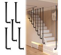 colonnes de balustres de tuyaux carrés métalliques Cloison de séparation d'entrée sur colonne, du sol au plafond, autoportante, for le salon, style moderne(5 pcs-B,31-55in/80-140cm)