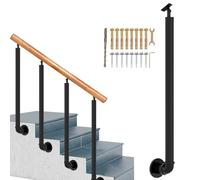Colonnes de balustres d'escalier, poteaux de garde-corps latéraux en fer forgé en forme de L avec supports d'angle réglables à 270° et fixations murales, garde-corps de sécurité intérieur et extérieur
