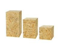 Colonnes décoratives OSB, colonne à fleurs pour salon, support de plantes, piédestal, design loft, socle stable, aspect naturel, 40 x 40, 60 x 40, 80 x 40 cm, lot de 3