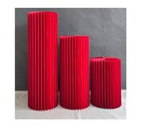Colonnes Pliables en Papier pour Le Stand des gâte Centres de Table de Mariage, vases en Carton, Support, Table à Desserts for fête d'anniversaire, Pilier Romain(Rosso)