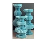 Colonnes Pliables en Papier pour Le Stand des gâte Lot de 3 Supports cylindriques for Plantes d'intérieur(Blue)