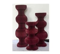 Colonnes Pliables en Papier pour Le Stand des gâte Lot de 3 Supports cylindriques for Plantes d'intérieur(Red-a)