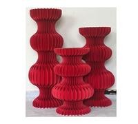 Colonnes Pliables en Papier pour Le Stand des gâte Lot de 3 Supports cylindriques for Plantes d'intérieur(Rosso)