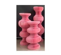 Colonnes Pliables en Papier pour Le Stand des gâte Lot de 3 Supports cylindriques for Plantes d'intérieur(Pink)