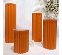 Colonnes Pliables en Papier pour Le Stand des gâte Lot de 4 colonnes Pliables en Papier Rouge for gâteaux, for fêtes(Orange)