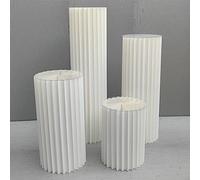 Colonnes Pliables en Papier pour Le Stand des gâte Lot de 4 colonnes Pliables en Papier Rouge for gâteaux, for fêtes(Beige)