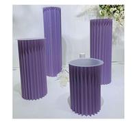 Colonnes Pliables en Papier pour Le Stand des gâte Lot de 4 colonnes Romaines Pliables en Papier, socles de Table cylindriques(Purple,15.75in)