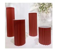 Colonnes Pliables en Papier pour Le Stand des gâte Lot de 4 colonnes Romaines Pliables en Papier, socles de Table cylindriques(Rosso,11.8in)