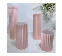 Colonnes Pliables en Papier pour Le Stand des gâte Lot de 4 colonnes Romaines Pliables en Papier, socles de Table cylindriques(Pink,15.75in)
