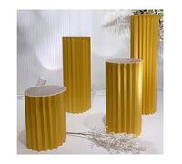 Colonnes Pliables en Papier pour Le Stand des gâte Lot de 4 colonnes Romaines Pliables en Papier, socles de Table cylindriques(Gold,15.75in)