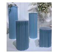 Colonnes Pliables en Papier pour Le Stand des gâte Lot de 4 colonnes Romaines Pliables en Papier, socles de Table cylindriques(Blue,11.8in)