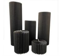 Colonnes Pliables en Papier pour Le Stand des gâte Lot de 5 Supports cylindriques Pliables for Papier(Black)