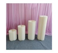 Colonnes Pliables en Papier pour Le Stand des gâte Pilier Romain en Carton for Centre de Table de Mariage, décoration de fête d'anniversaire, Support en Carton(White)