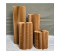 Colonnes Pliables en Papier pour Le Stand des gâte Pilier Romain en Carton for Centre de Table de Mariage, décoration de fête d'anniversaire, Support en Carton(Brown)