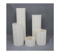 Colonnes Pliables en Papier pour Le Stand des gâte Support de vases de Mariage cylindrique, Centre de Table de fête en Carton, Pilier Romain(White)