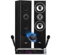 Colonnes Son HIFI Pack KARAOKE EVIDENCE ACOUSTICS STAR5, 1000W PMPO, Ampli stéréo 2x50W, USB Bluetooth, 2 Micros, Lumière LED
