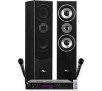Colonnes Son HIFI Pack KARAOKE EVIDENCE ACOUSTICS STAR5 - 1000W PMPO, Ampli stéréo 2x50W, USB Bluetooth, FM, 2 Micros inclus