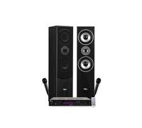 Colonnes Son HIFI Pack KARAOKE EVIDENCE ACOUSTICS STAR5 - 1000W PMPO, Ampli stéréo 2x50W, USB Bluetooth, FM, 2 Micros inclus