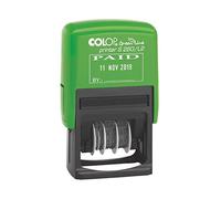 Colop 15560250 S260/L2 Green Line Tampon dateur avec cassette d'encrage PAID Bleu/rouge 45 x 24 mm