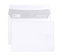 Clairalfa Enveloppe blanche C6 114 x 162 mm 80g sans fenêtre - autocollante bande protectrice - Lot de 500