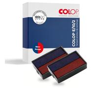 Colop E/10 Pack de 2 Recharges pré encrée pour Printer 10 Bleu/Rouge | Kit de 2 recharges, qualité COLOP d'origine pour S160 et S160/L. Encre bicolore (bleu/rouge) indélébile et certifiée ISO.