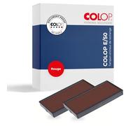 Colop E/50/1 Pack de 2 Recharges pré encrée pour Printer 50 Rouge | Kit de 2 recharges, qualité COLOP d'origine pour Printer 50. Encre rouge indélébile et certifiée ISO, idéal pour le bureau.