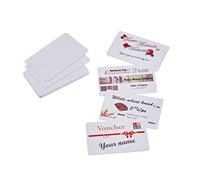 Colop e-mark 156480 Lot de 50 cartes de visite en plastique, imprimables des deux côtés, blanches