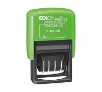 COLOP Imprimante S260 Green Line, date en français et saisie de texte avec impression bicolore, produit dans une boîte pliante