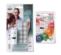 COLOP Little NIO set de tampons SCHULE & LEHRER, avec tampon, coussin encreur gris et 10 motifs différents, y compris coussin encreur de rechange set "classic colours", 4 coussins encreurs