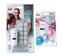 COLOP Little NIO set de tampons SCHULE & LEHRER, avec tampon, coussin encreur gris et 10 motifs différents, y compris coussin encreur de rechange set "pastel colours", 4 coussins encreurs