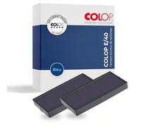 COLOP Lot de 2 cassette de rechange E/40, bleu | Kit de 2 recharges, qualité COLOP d'origine pour Printer 40. Encre bleue indélébile et certifiée ISO.