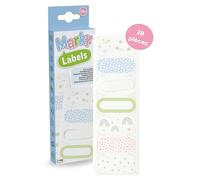 COLOP MARKY - Set d'étiquettes thermocollantes, pour écrire et marquer les vêtements, 28 pièces d'étiquettes Iron-on Labels, 7 motifs de 4 pièces chacune