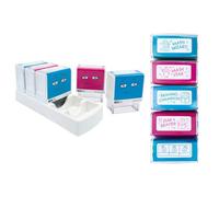 COLOP NIO Lot de 5 tampons de motivation et de rétroaction pour enseignants | Pour marquer rapidement les devoirs scolaires, récompenser et encourager les enfants, avec 5 tampons auto-encreurs motivants.