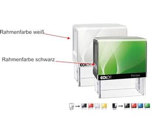 Colop Printer IQ 10 - Tampon personnalisable avec plaque texte/logo personnalisé - Tampon texte - Tampon d'adresse - Tampon pour entreprise - Couleur du cadre blanc ou noir - 10 x 27 mm, 3 lignes