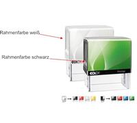Colop Printer IQ 20 - Tampon personnalisable avec plaque texte/logo personnalisé - Tampon texte - Tampon d'adresse - Tampon de l'entreprise - Couleur du cadre blanc ou noir - 14 x 38 mm, 4 lignes